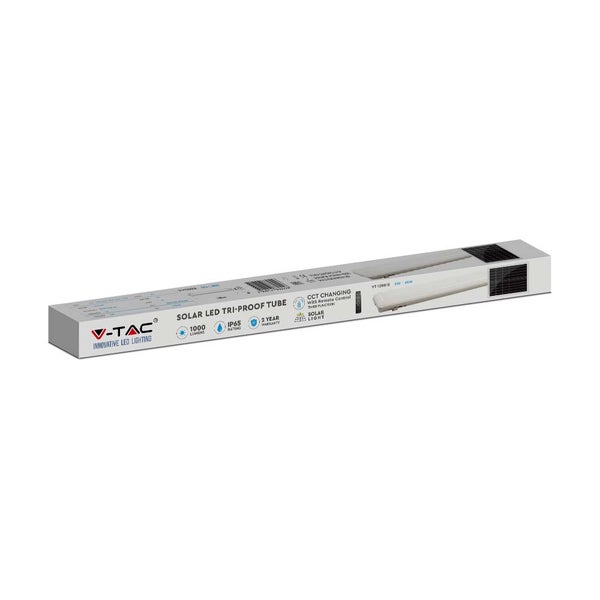 V-TAC VT-120018 - Weiße Solarleuchten - Solar Tri - Proof - Röhre - IP65 - 18W - 1000 Lumen - 3IN1