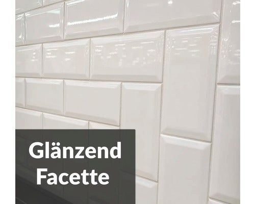 Glänzende Facettenfliesen an der Wand