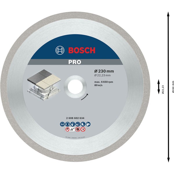 Bosch Diamanttrennscheibe Ceramic mit einem Durchmesser von 230 mm