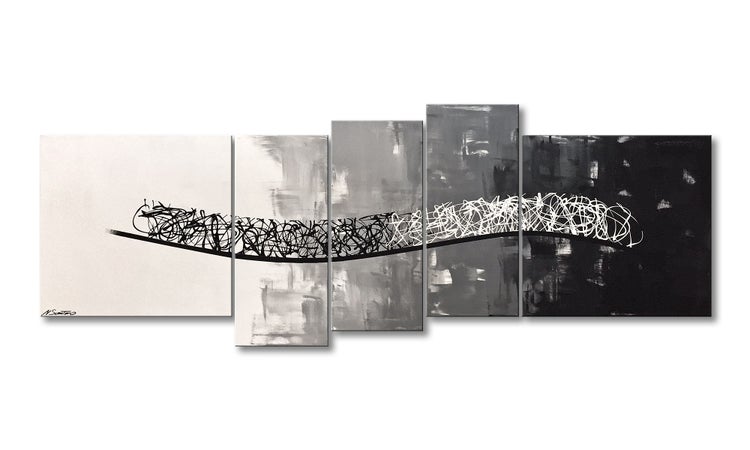 Das schöne Bild -Flowing Contrast- 210x80x2 cm handgemaltes Unikat
