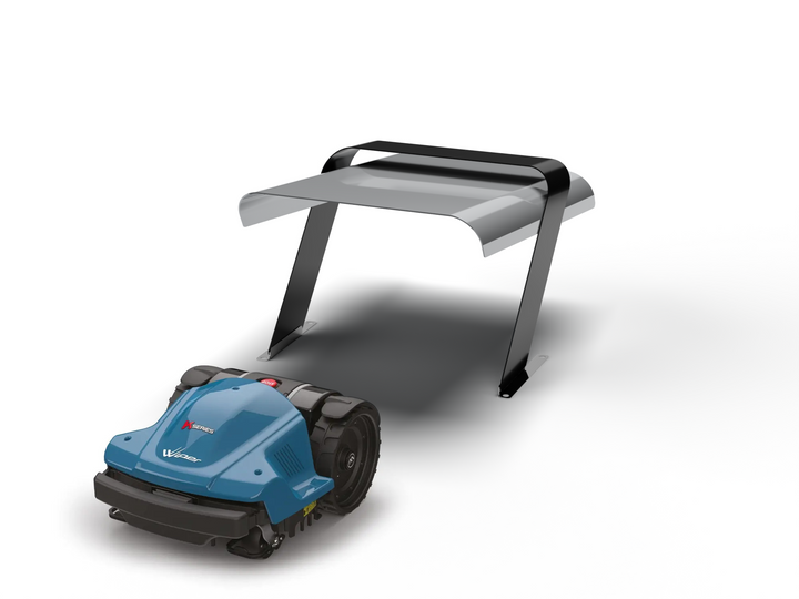 Mähroboter mit Regenschutzdach