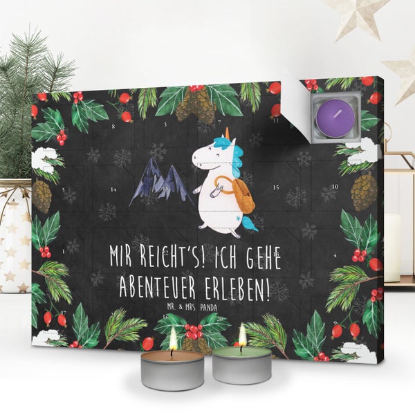 Mr. & Mrs. Panda Duftkerzen Adventskalender Einhorn Bergsteiger - Schwarz