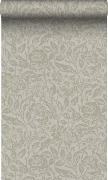 Origin Wallcoverings Tapete Blumen Hellbraun - 53 cm x 10,05 m - 347022