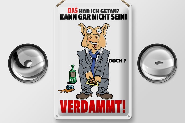 Blechschild Spruch 20x30cm Das hab ich getan kann nicht sein