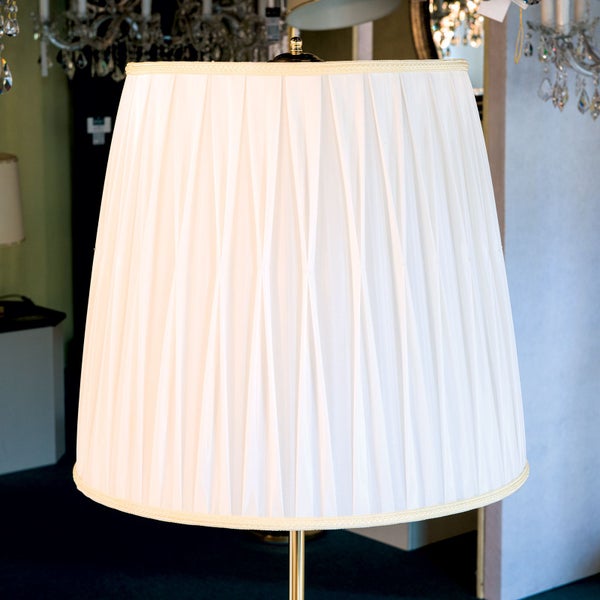 Großer Ersatz Lampenschirm 55cm Stoffschirm mit Aufnahme oben 12mm Falten
