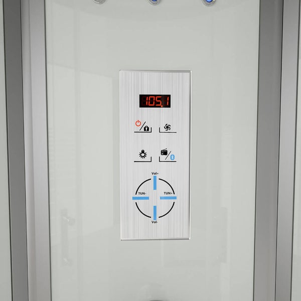 Home Deluxe - Komplettdusche WHITE PEARL - Maße: 90 x 90 cm - inkl. Regendusche Radio und Zubehör I Fertigdusche, Dusche, Duschtempel