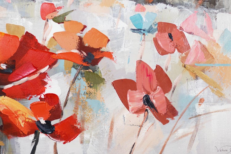 Handgemaltes Gemälde Acrylfarbe 120x60cm Rot