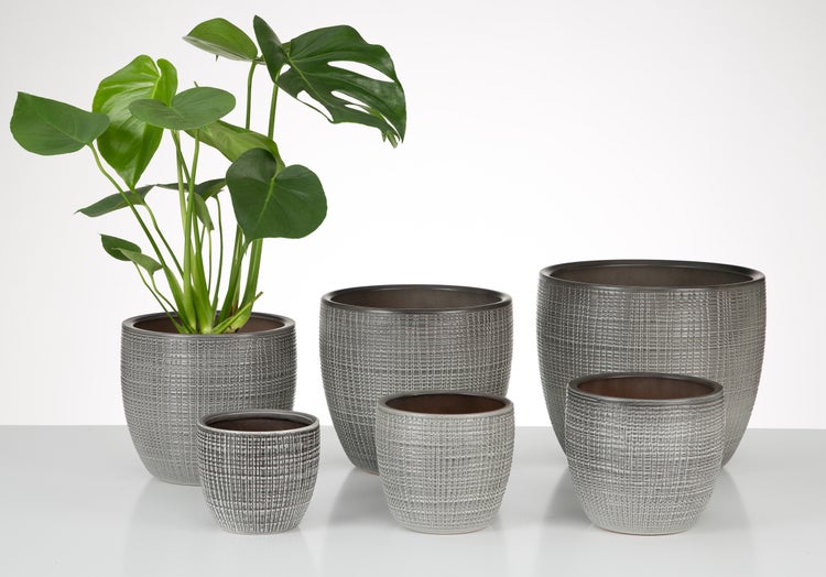 Scheurich Corteza, Blumentopf aus Keramik,  Farbe: Pimienta, 21,5 cm Durchmesser, 19,3 cm hoch, 4,9 l Vol.