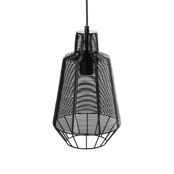 Lucande Pendelleuchte Tinko (Retro, Vintage Antik) in Schwarz aus Aluminium (1 flammig E27) - Deckenlampe Esstischlampe Hängelampe Hängeleuchte Wohnzimmerleuchte