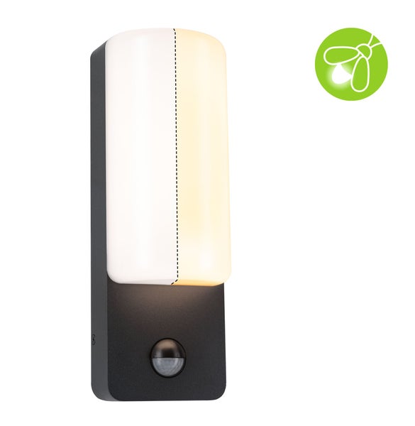 LED Außenwandleuchte Bonnie Dämmerungsgesteuerter Bewegungsmelder (IR) insektenfreundlich und seewasserresistent IP44 93x77mm 2200 - 3000K 8,5W 560lm 230V Anthrazit Aluminium