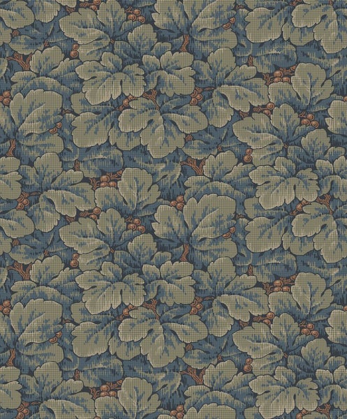 Borastapeter Tapete Blätter Dunkelblau und Grün - 53 cm x 10.05 m - 660091