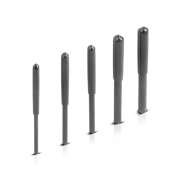 Fünf Frässtifte in verschiedenen Größen
