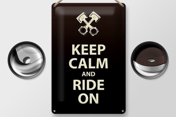 Blechschild Spruch 20x30cm Keep calm and ride on