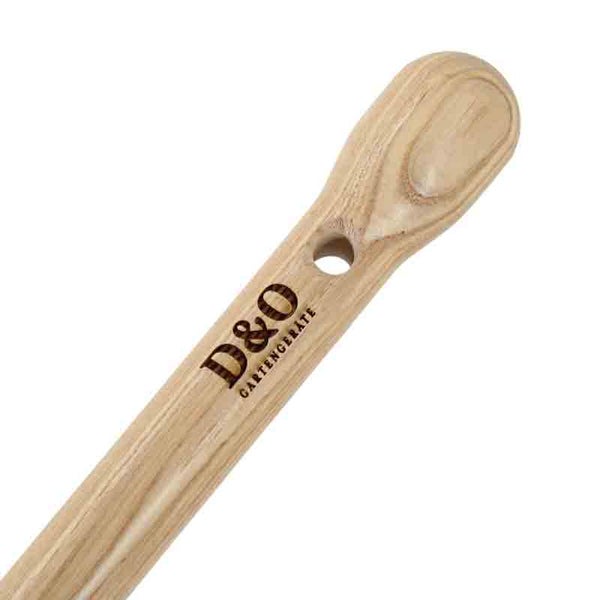 Holzstiel für Gartengeräte mit D&O Gartengeräte Logo