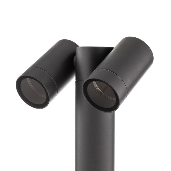 PRIOS Außenleuchte Tulimar (Modern) in Schwarz aus Aluminium (2 flammig, GU10) - Erdspießleuchte außen