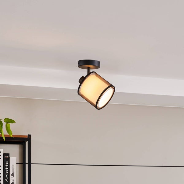Lindby Strahler Chizoma (Modern) in Schwarz aus Metall (1 flammig, E14) - Deckenlampe Deckenleuchte Lampe Spot Wohnzimmerleuchte