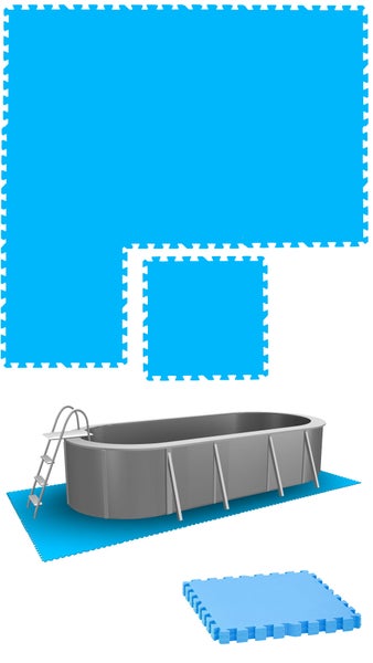 eyepower 8 Große Matten: 1,9m² Poolunterlage 50x50 Boden Poolmatte - Pool Unterlage Outdoor Matte Poolunterlage Matten - Platten für Pool Schutzmatte unter Pool - Bodenmatte Pool Outdoor Puzzlematte