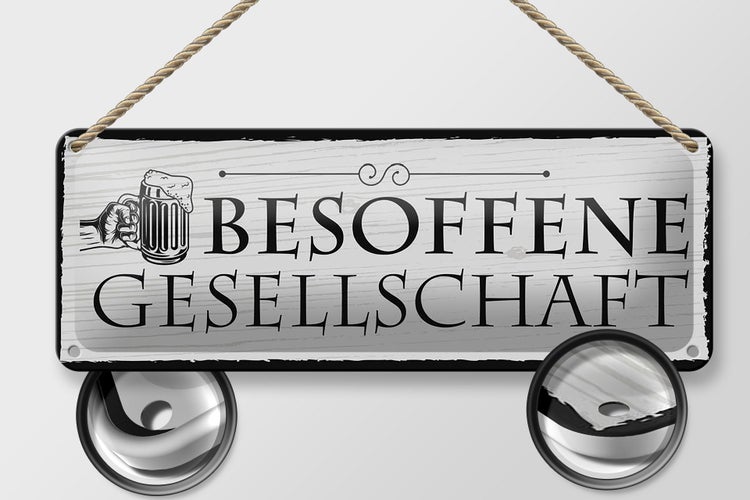 Blechschild Spruch 27x10cm Stammtisch hier sitzen nur die Dekoration