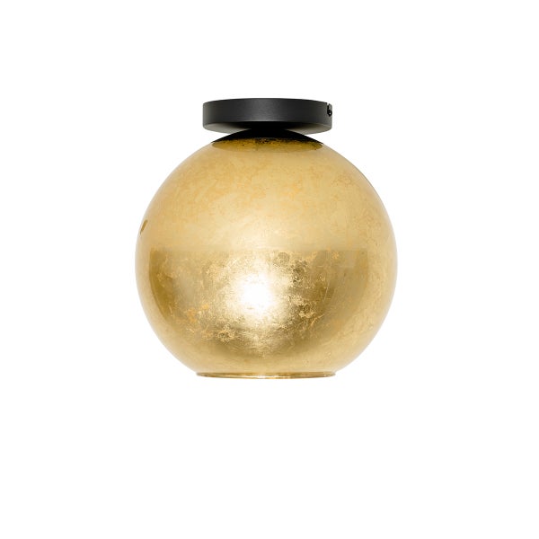 Deckenleuchte mit goldfarbener Kugel