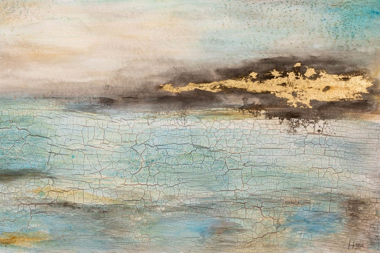 Handgemaltes Gemälde Acrylfarbe 120x80cm Blau