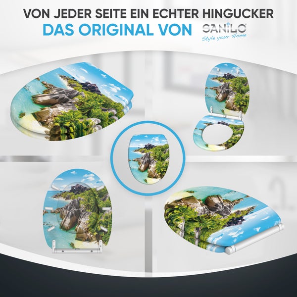 Sanilo WC Sitz mit tropischem Strandmotiv inklusive Befestigungsmaterial