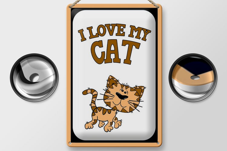 Blechschild Spruch 20x30cm Katze i love my Cat