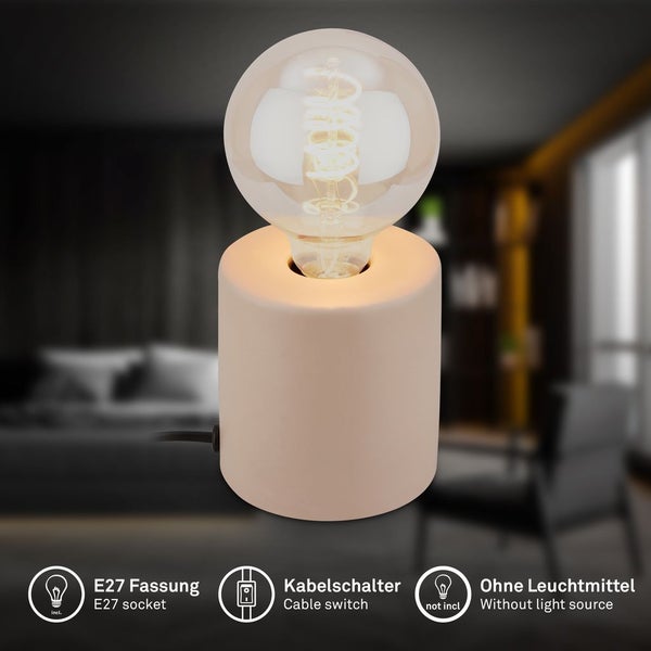 Tischlampe Tischleuchte Schlafzimmer Büro Kabelschalter Keramik Flur