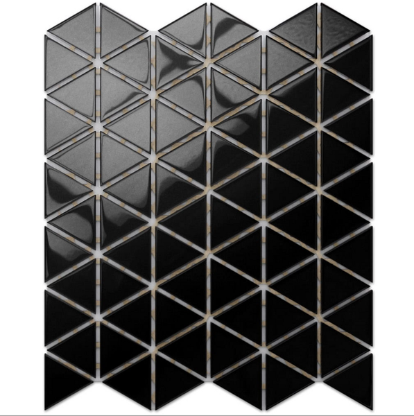 Glasmosaik auf Netz für Bad und Küche 26.3 cm x 30.3 cm - Black Opium