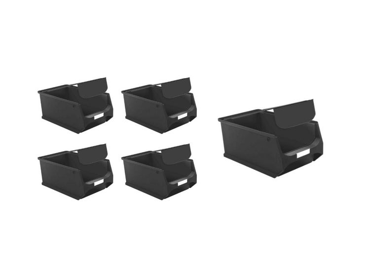 PROREGAL SparSet 5 x Leitfähige Sichtlagerbox 4.0 Mit Abdeckung HxBxT 15 x 20 x 35 cm 7,2 Liter ESD Sichtlagerbehälter Sichtlagerkasten