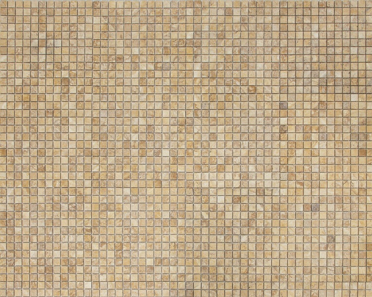Wohnrausch Natursteinmosaik Travertin GOLD 2,3 x 2,3 cm, getrommelt, gold-gelb