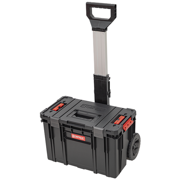 PROREGAL QBRICK Werkzeugtrolley Two 38 Liter Mit Deck & Teleskopgriffe Mit Klemmverschlüsse Mit 2 Verstellbaren Fächern Metall Schwarz