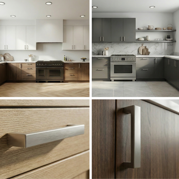 Küchenansicht mit Küchenschränken, Ofen und Schubladendetail