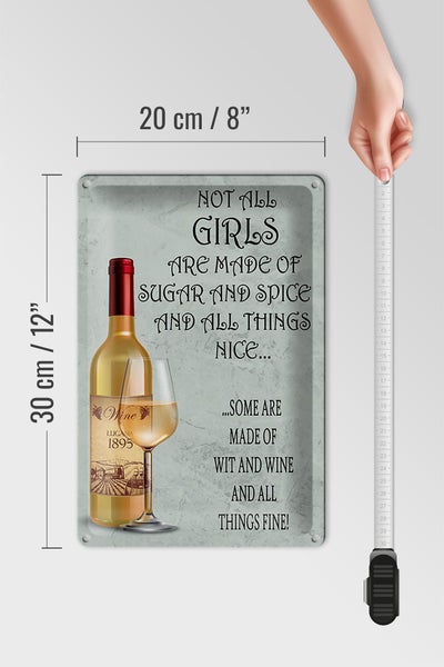 Blechschild Spruch 20x30cm not all girls made of sugar and