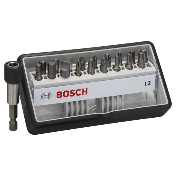 Bosch Logo Bitset mit verschiedenen Schrauberbits und Bithalter