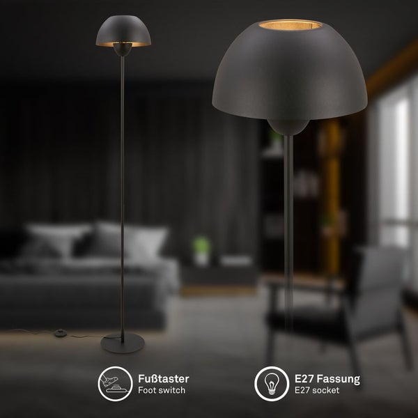 Stehlampe Stehleuchte Standleuchte Wohnzimmer Kabelschalter Leselampe