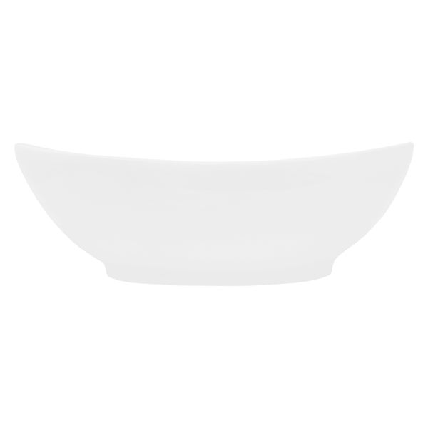 ECD Germany Waschbecken Waschtisch 590x390x200 mm Weiß aus Keramik Oval - Aufsatzbecken Aufsatzwaschbecken Handwaschbecken Aufsatzwaschtisch Spülbecken Becken Wasserfall Waschschale Waschschüssel