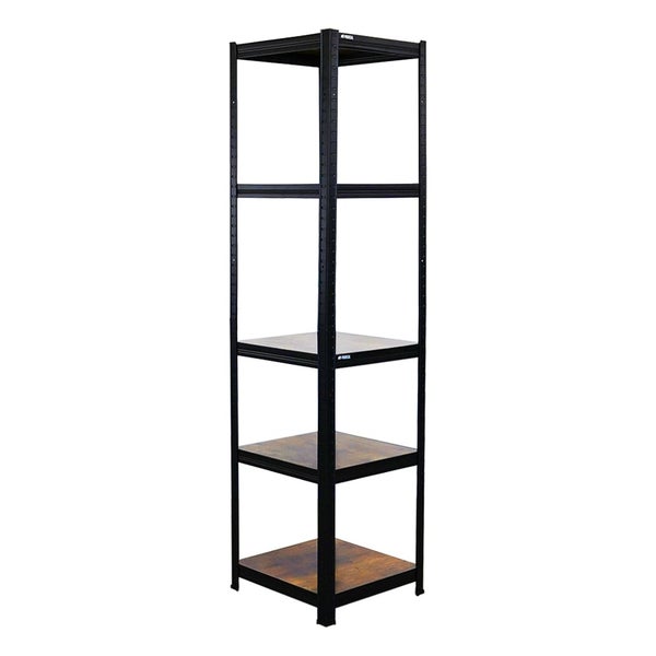 BERLINLODGE Mega Deal 4x Wohnregal Ragnar, HxBxT 180x45x45cm, Fachlast 100kg, Vintagebraun-Schwarz, Bücherregal, Standregal, Büroregal