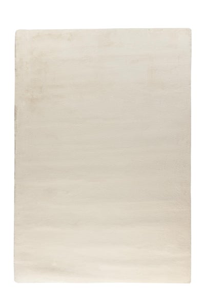 Kurzflor Teppich Plushique Silber-Beige Uni 80 x 150 cm