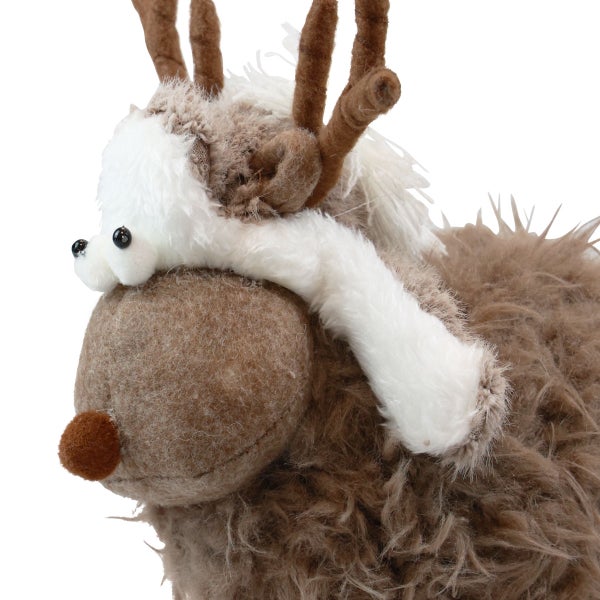 Dekorativer Rentier aus Plüsch mit Geweih