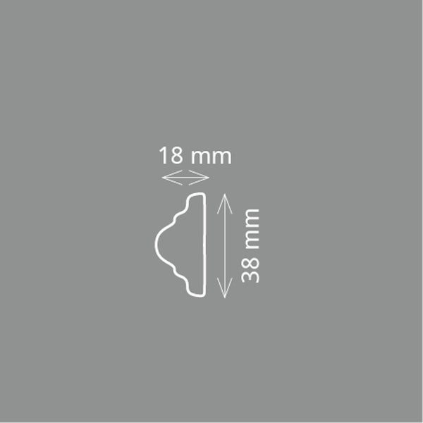HOMESTAR Wandleiste CW 11, (18 x 38 mm), Länge 2 m (Hartleiste)
