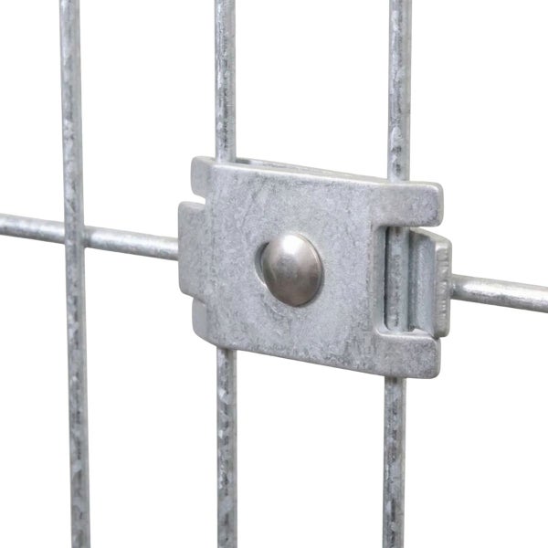 Metallgitter verbunden mit Befestigungsclip