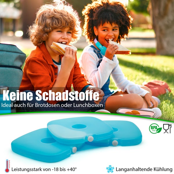 Kühlakkus für Lunchboxen, geeignet für Temperaturen von -18 bis +40 Grad Celsius, BPA frei