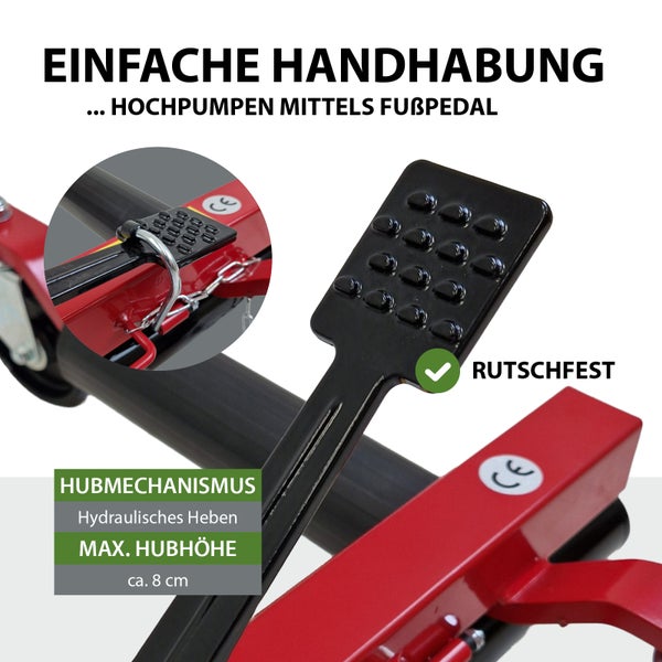 Hydraulischer Motorradheber mit Fußpedal und rutschfestem Pedal