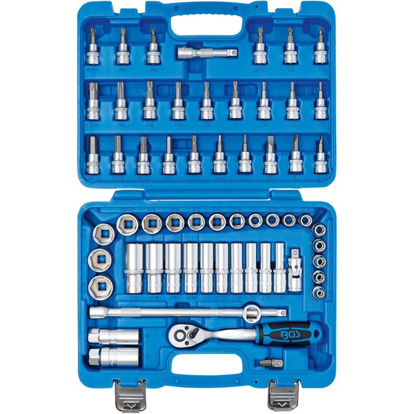 BGS Steckschlüssel-Satz Antrieb 10 mm (3/8) Zollgrößen 61tlg. - 2215