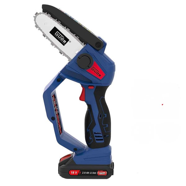 Güde Akku-Astsäge mit 18 Volt Lithium-Ionen-Akku und 2,0 Amperestunden.