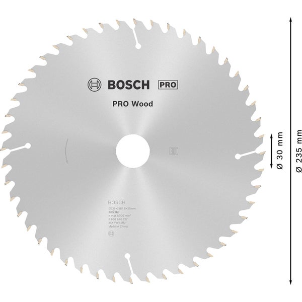 Bosch Pro Holzsägeblatt, 235x2,8/1,8x30 Millimeter