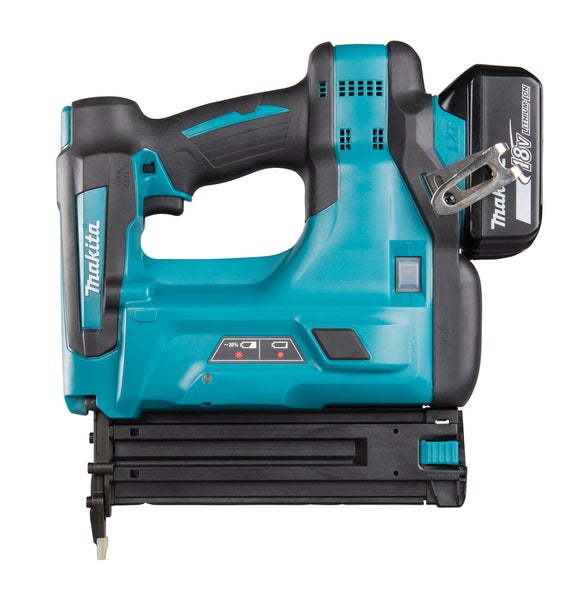 Makita Akku Tacker mit 18 Volt Lithium Ionen Akku für präzises Befestigen.