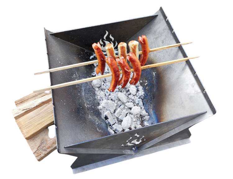 Feuerschale mit Grillfunktion aus  Corten