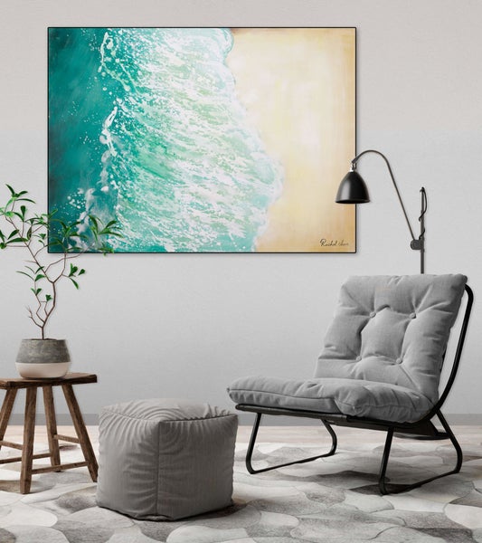 Handgemaltes Gemälde Acrylfarbe 100x75cm Beige