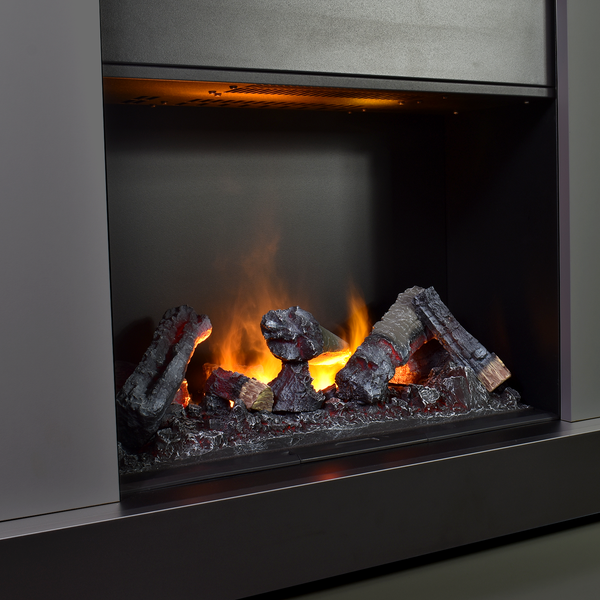 GLOW FIRE Elektrokamin 'Hera Opti Myst' | Wasserdampf Kamin mit Heizung inkl. Holz in schwarz als Standkamin| HxBxT: 110x126x32cm